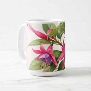 Lebendige rosa Fuchsienblüte Kaffeetasse