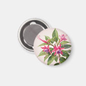 Lebendige rosa Fuchsienblüte Magnet (Vorderseite/Rückseite)