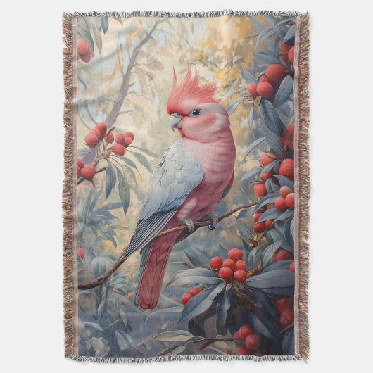 Lebendige Rosa Galah Cockatoo Decke (Vorderseite Vertikal)
