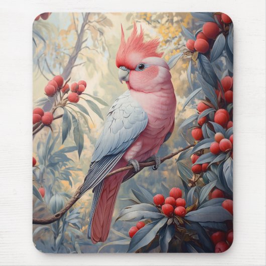 Lebendige Rosa Galah Cockatoo Mousepad (Vorne)