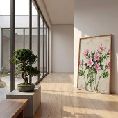 Lebendige rosa Jasmin-Minimalist-Wandkunst Poster