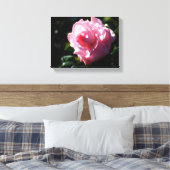 Lebendige rosa Kamelie Blume Leinwanddruck (Insitu (Schlafzimmer))