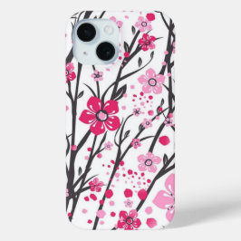 Lebendige rosa Kirschblütenzweig-Muster-Phone Case-Mate iPhone Hülle