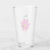 Lebendige Rosa Kosmos-Blume mit Personalisierter B Glas (Rückseite)