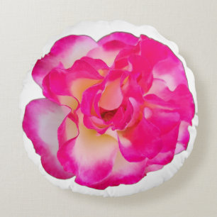 Lebendige rosa Rosen-Rundkissen Rundes Kissen