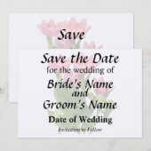 Lebendige rosa Tulpen Save The Date (Vorne/Hinten)