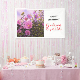 Lebendige Rose of Sharon in Pink Lila Rot Gelb Banner