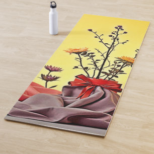 Lebendige Rot-Gelb-Anordnung Design Yogamatte