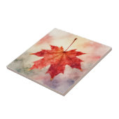 Lebendige rote Ahornblatt-Wasserfarbe Fliese (Seite)