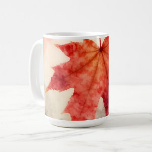 Lebendige rote Ahornblatt-Wasserfarbe Kaffeetasse