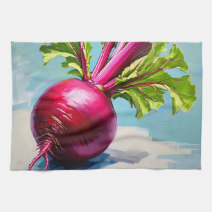 Lebendige Rote-Bete-Magenta-Blätter Geschirrtuch