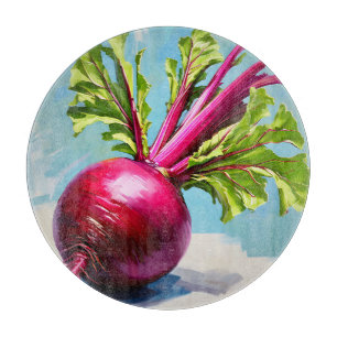 Lebendige Rote-Bete-Magenta-Blätter Schneidebrett
