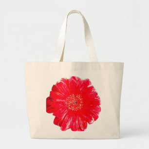 Lebendige rote Gerbera-Daisy-Jumbo-Tasche Jumbo Stoffbeutel
