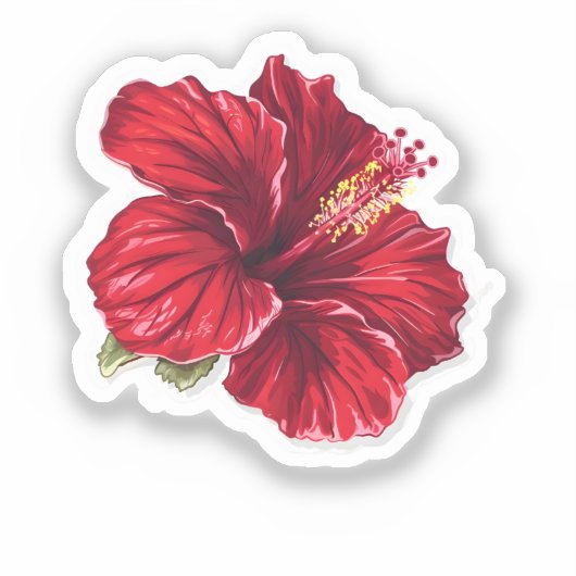 Lebendige rote Hibiskusblüte Aufkleber (Vorderseite)