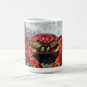 Lebendige rote Krabbe Ozeanwellen Kaffeetasse (Mittel)