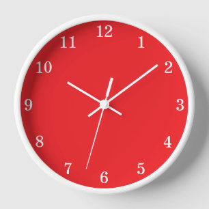 Lebendige rote minimalistische Wanduhr