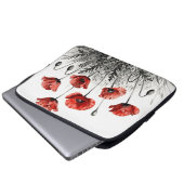 Lebendige Rote Mohnblumenwiese Laptopschutzhülle (Vorne Knopf)