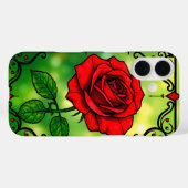 Lebendige rote Rose Case-Mate iPhone Hülle (Rückseite (Horizontal))