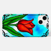 Lebendige rote Tulpe Case-Mate iPhone Hülle (Rückseite (Horizontal))