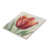 Lebendige rote Tulpen-Blumenkunst Fliese (Seite)