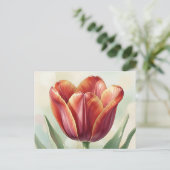 Lebendige rote Tulpen-Blumenkunst Postkarte (Stehend Vorderseite)