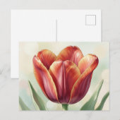 Lebendige rote Tulpen-Blumenkunst Postkarte (Vorne/Hinten)