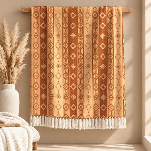 Lebendige Rust-Afrika-Heritage-Wurfdecke-Dekoratio Fleecedecke