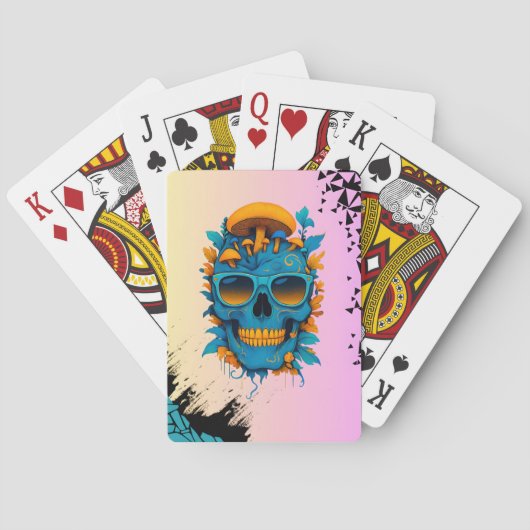 Lebendige Schädel-Gotische Psychedelik Spielkarten (Rückseite)