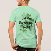Lebendige Schädel mit grüner Hut-Illustration Tri-Blend Shirt (Rückseite)