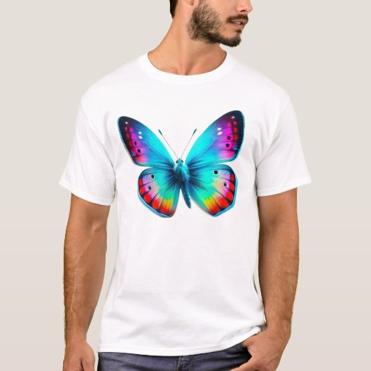 Lebendige Schmetterlingskunst T-Shirt (Vorderseite)