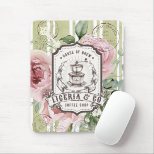 Lebendige Schreibtischdekoration Rosa floral Vinta Mousepad