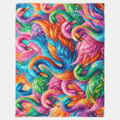 Lebendige Schwan-Traumlandschaft – Psychedelischer Fleecedecke (Vorderseite)