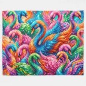 Lebendige Schwan-Traumlandschaft – Psychedelischer Fleecedecke (Vorderseite (Horizontal))