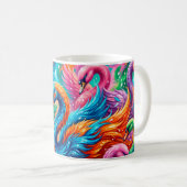 Lebendige Schwan-Traumlandschaft – Psychedelischer Kaffeetasse (VorderseiteRechts)
