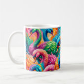Lebendige Schwan-Traumlandschaft – Psychedelischer Kaffeetasse (Links)