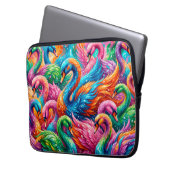 Lebendige Schwan-Traumlandschaft – Psychedelischer Laptopschutzhülle (Vorderseite Links)