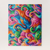 Lebendige Schwan-Traumlandschaft – Psychedelischer Puzzle (Vertikal)