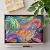 Lebendige Schwan-Traumlandschaft – Psychedelischer Seidenpapier (Geschenk)