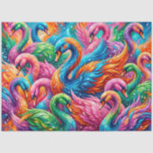 Lebendige Schwan-Traumlandschaft – Psychedelischer Seidenpapier (Vorderseite)