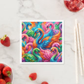 Lebendige Schwan-Traumlandschaft – Psychedelischer Serviette (Beispiel)