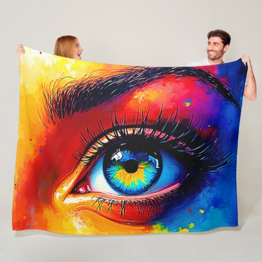 Lebendige Seele Farbige Augenmalerei Fleecedecke (Beispiel)