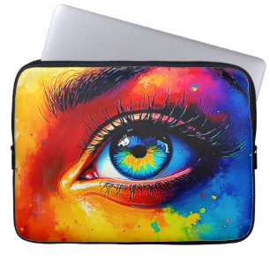 Lebendige Seele Farbige Augenmalerei  Laptopschutzhülle
