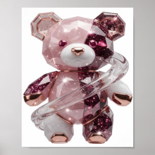 Lebendige Silber ABSTRACT ART Statement Design Poster