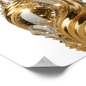 Lebendige Silber ABSTRACT KUNST Poster (Ecke)