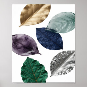Lebendige Silber-Blatt-3D-Textkunst Poster