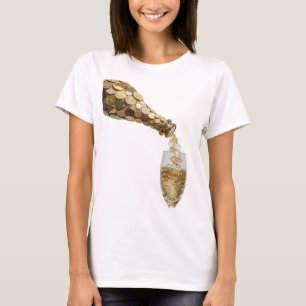 Lebendige Silber-GELDBEUTEL-Slogan-Design T-Shirt