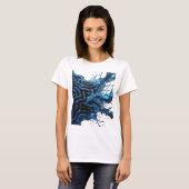 Lebendige Silber-WASSERFLUSS-3D-Textkunst T-Shirt (Vorne ganz)