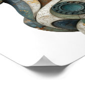 Lebendige silberne ABSTRACT ART Statement Design v Poster (Ecke)