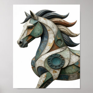 Lebendige silberne ABSTRACT ART Statement Design v Poster