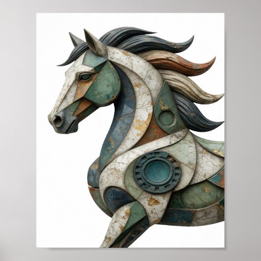 Lebendige silberne ABSTRACT ART Statement Design v Poster (Vorne)